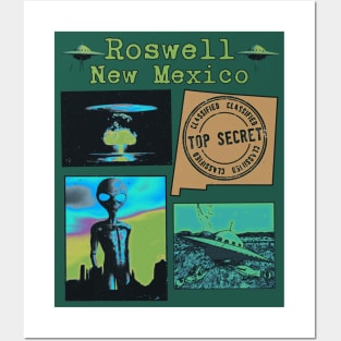 Roswell New Mexico Alien UFO - Psychedelic Tie Dye Classic Posters and Art